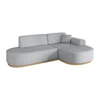 ECKSOFA Ottomane Rechts MARI-L1-v2 - 243x171x83 cm Grau Cord - Grau, Holzwerkstoff/Textil (171/243cm) - ALTDECOR