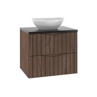 WASCHTISCH 60.6cm Siena Holz und Schwarz - Braun, Holzwerkstoff (60.6/52.2/46.5cm) - Petits-meubles