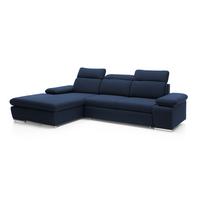 ECKSOFA PABLO mit Schlaffunktion und Bettkasten Marineblau - Dunkelblau, Holzwerkstoff/Kunststoff (250/90cm) - Idohome
