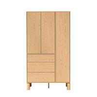 DREHTÜRENSCHRANK SABBIA 110/197/55cm 3-türig Eichefarben - Eichefarben, Holzwerkstoff (110/197/55cm) - MASSENO