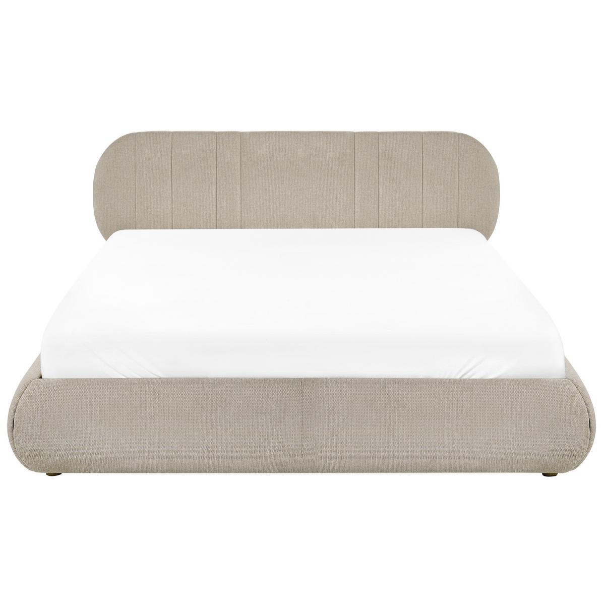 BETT mit Stauraum 180/200 cm Stoff Taupe Campan - Taupe, Textil (180/200cm) - Beliani