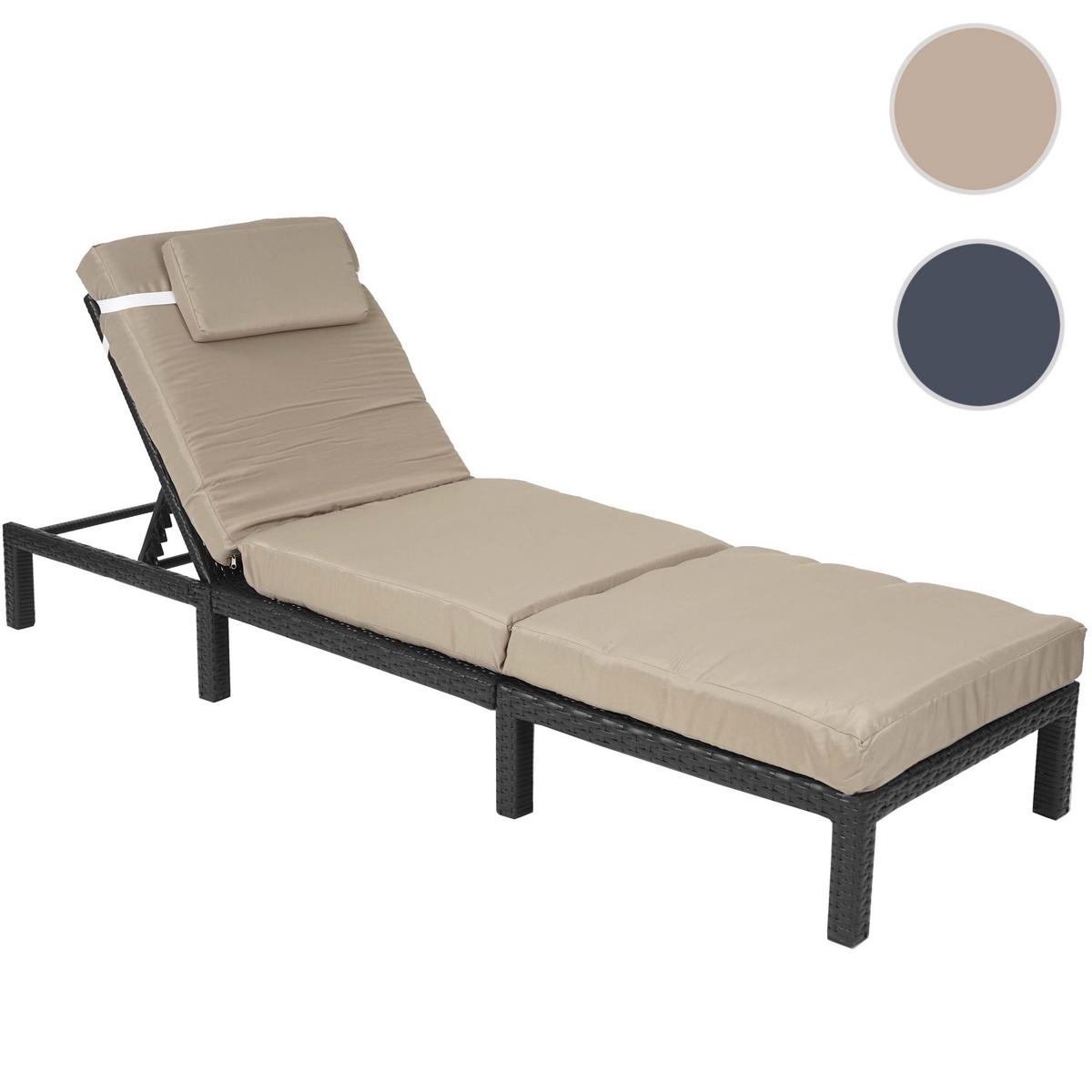 SONNENLIEGE Anthrazit, Cremeweiß - Anthrazit/Weiß, Kunststoff (60/71/198cm) - MCW