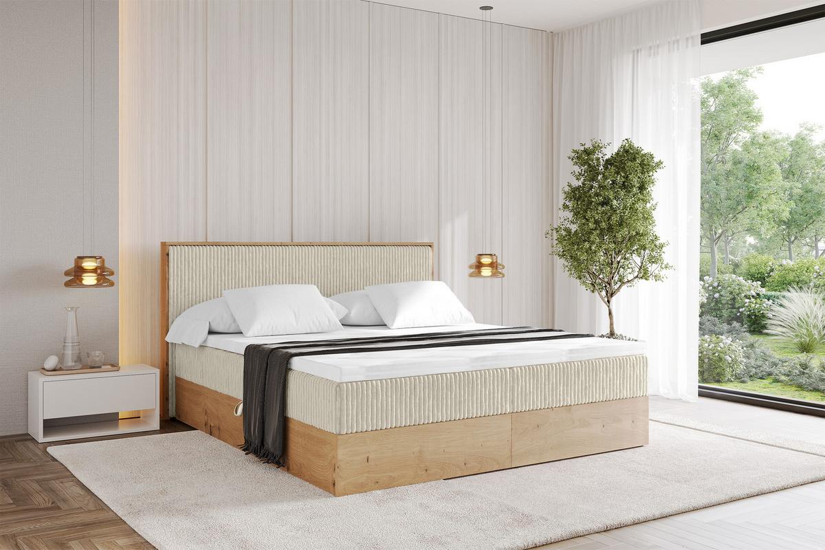 BOXBETT LOLLI9 - 180x200 - H4 Creme - Beige, Holzwerkstoff (180/200cm) - ALTDECOR