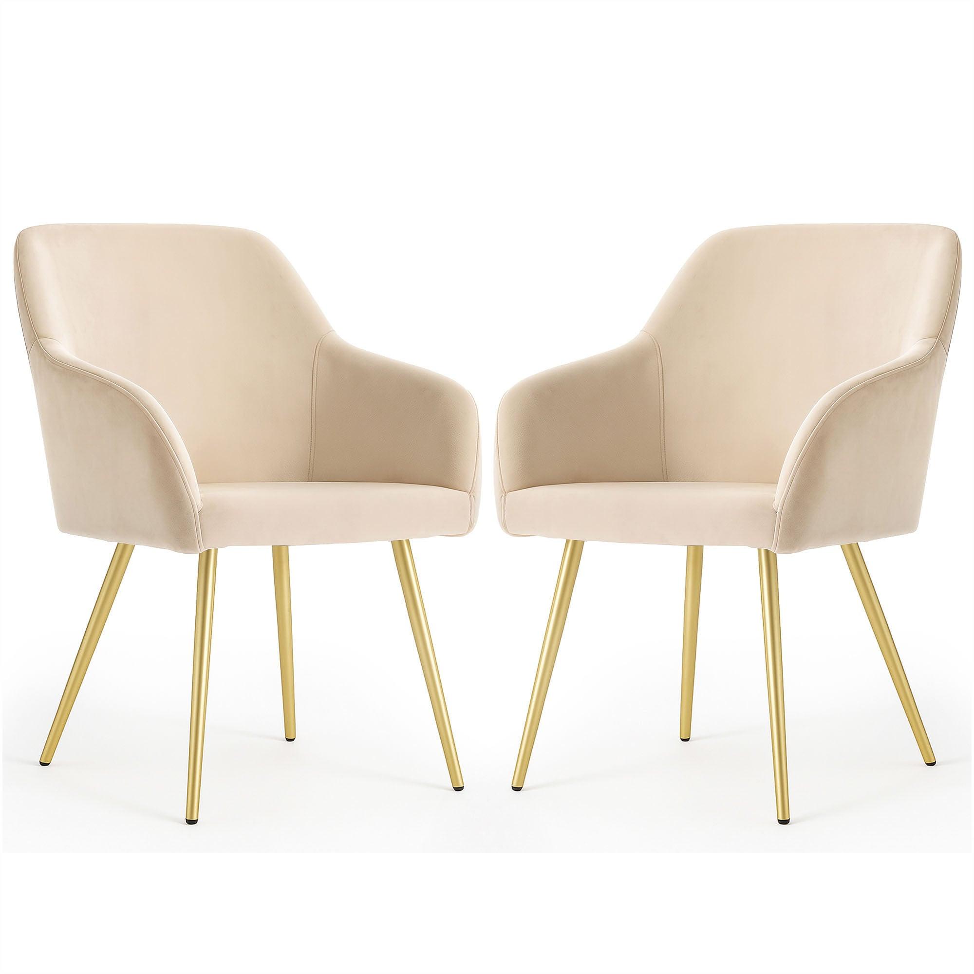 POLSTERSTUHL 2er Set, Metallbeine Creme 54,5/83/58 - Creme, Textil (55/83/51cm) - RAUMHIRSCH FURNITURE