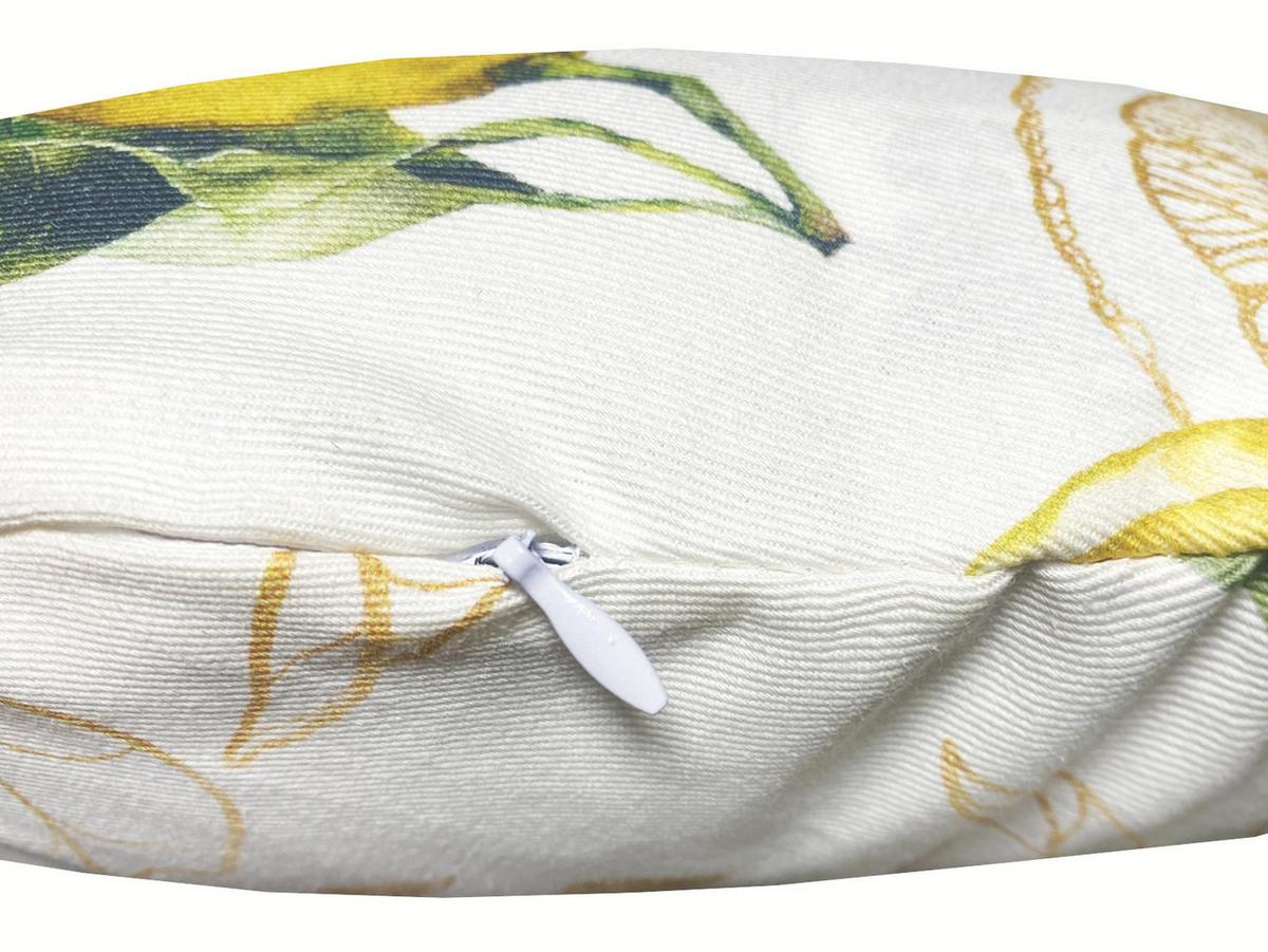KISSENHÜLLE Rund Italy Collection Zitronen 40 cm Ø - Ecru/Gelb, Textil (40/40cm) - beties Heimtextil