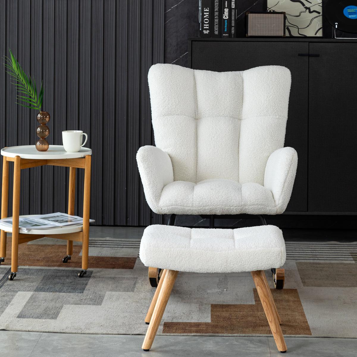 SCHAUKELSTUHL White - Weiß, Textil (69/33/69cm) - Urban Meuble