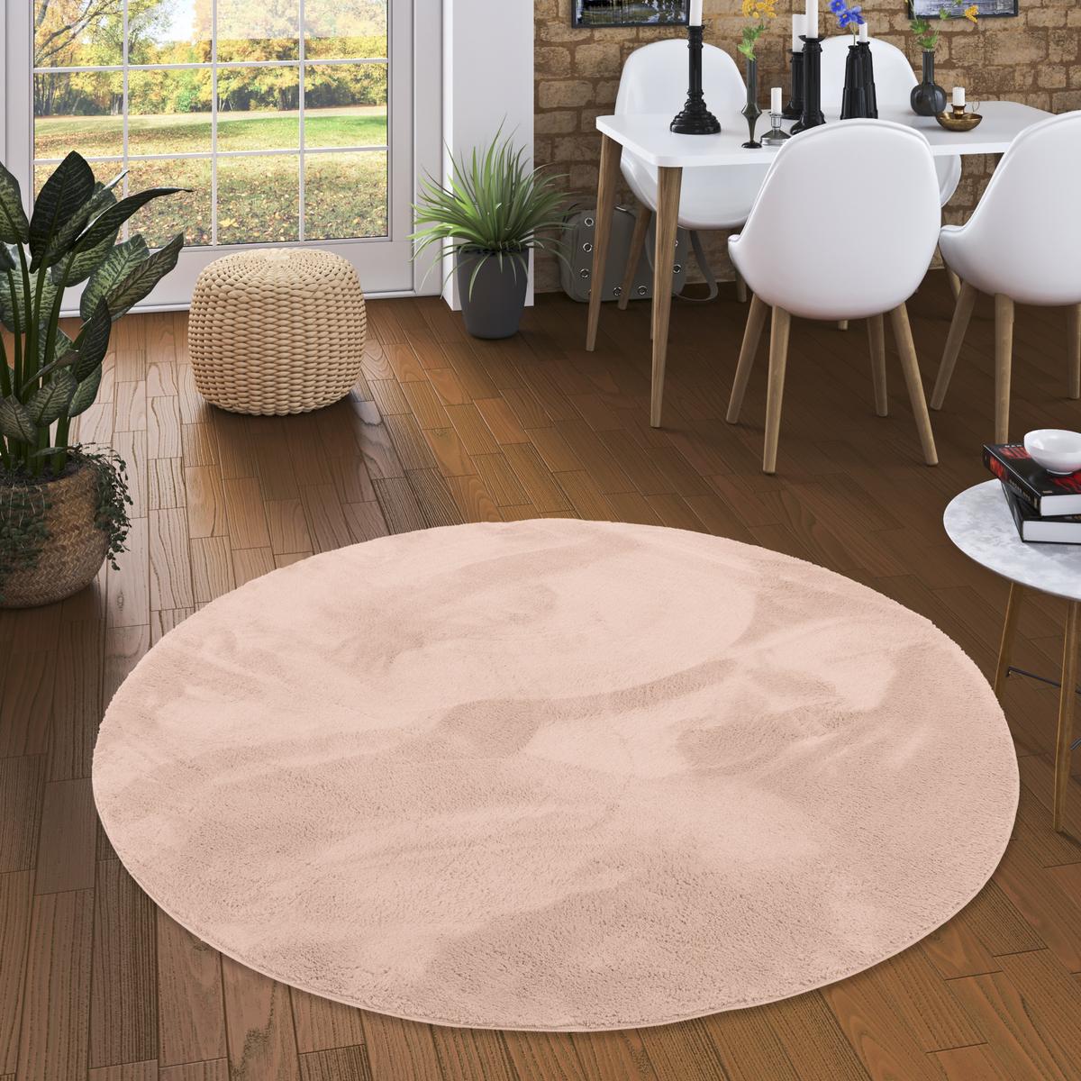 FELLTEPPICH SUPER SOFT PEARL RUND - Altrosa, Textil (200/200cm) - Pergamon