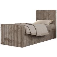 JUGENDBETT TILIO DUO 90/200 - Hellbraun Cord - H4 - Rechts Seite - Hellbraun, Textil (200/90cm) - MKS