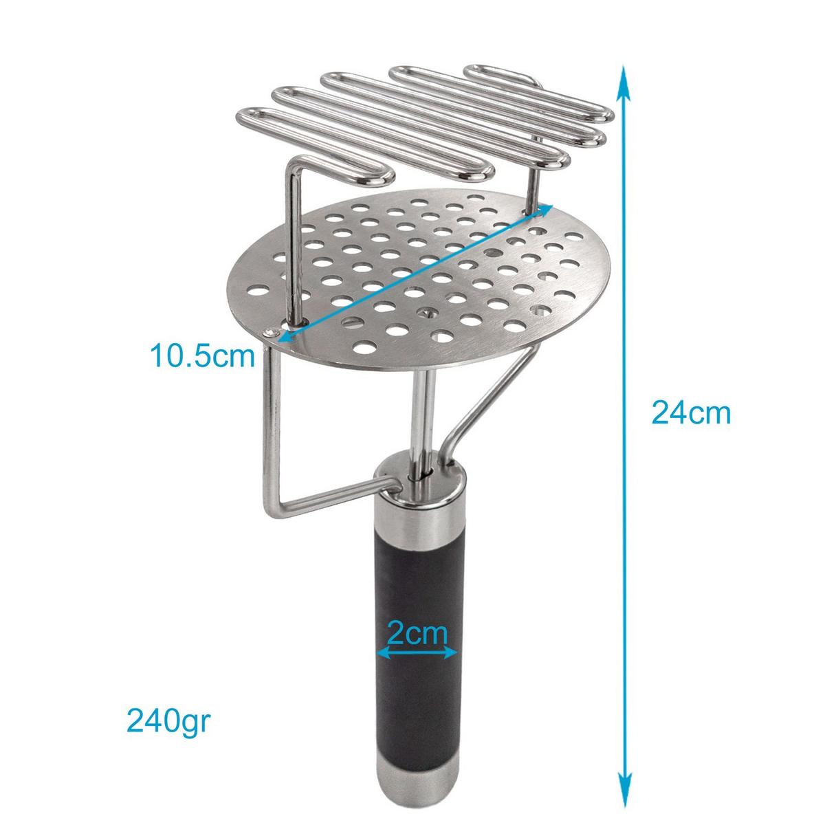 KARTOFFELSTAMPFER - Silberfarben, Metall (8.5/11.5cm) - Intirilife