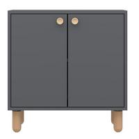 SIDEBOARD mit 2 Türen und Füßen aus massivem Buchenholz 36/72/73 cm - Anthrazit, Holzwerkstoff (36/73/43cm) - Calicosy