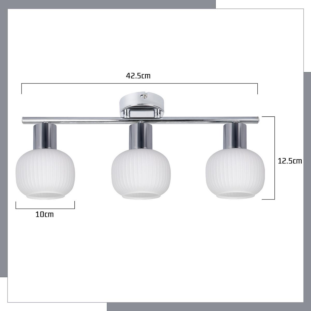DECKENSTRAHLER Fearon 3-flammig 42.5/10/16.5 cm - Weiß, Metall (42.5/10/16.5cm) - Nettlife