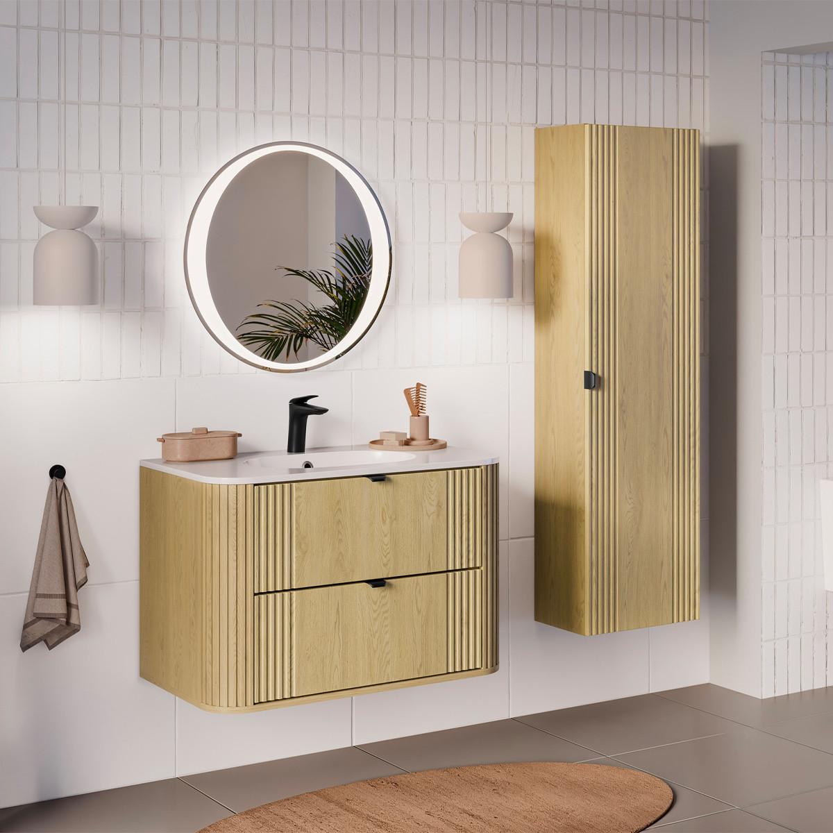 WASCHTISCH 80cm Mila Helle Eiche - Braun, Holzwerkstoff (80/52/46cm) - Petits-meubles