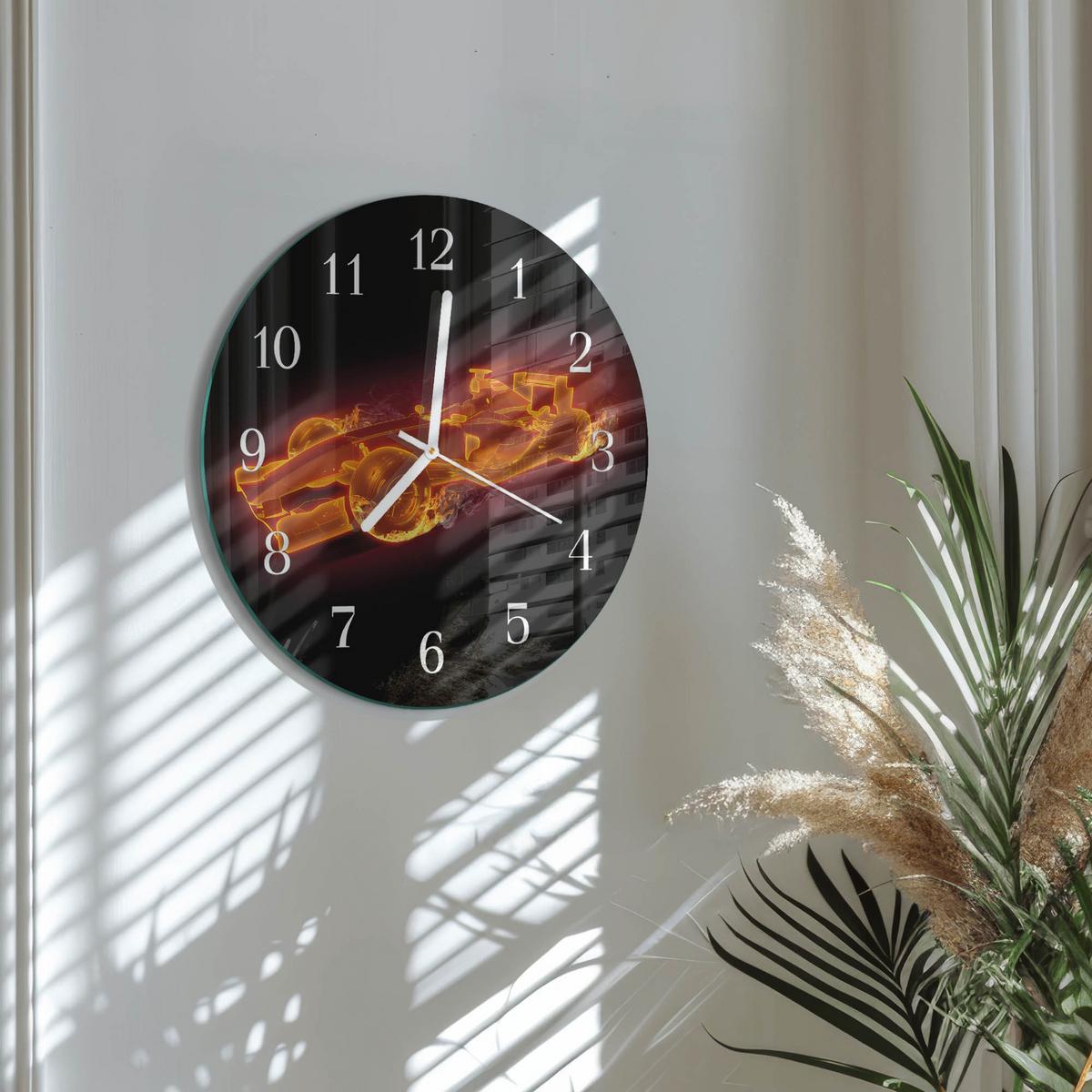 WANDUHR aus Glas Ø30 cm - Schrott - Orange, Glas (30/30/0.4cm) - TULUP
