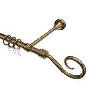 GARDINENSTANGE Primus Allegra 120 cm, 1-läufig, 16 mm Ø Messing Antik - Messingfarben/Bronzefarben, Metall (120cm) - INTERDECO