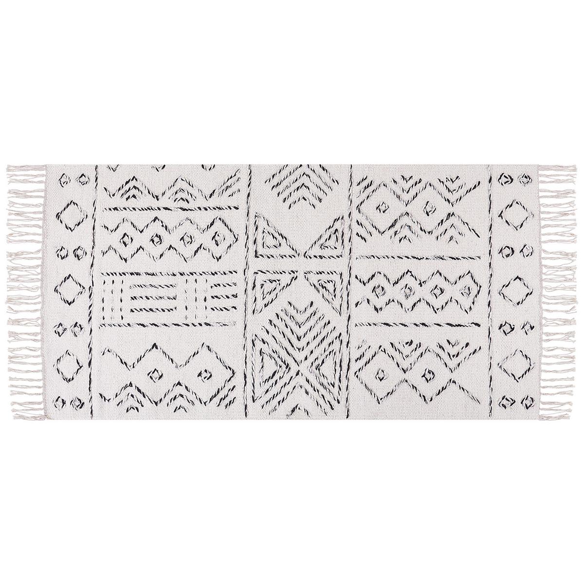 KURZFLOR-TEPPICH Alkent 150/80 cm - Weiß, Textil (80/150cm) - Beliani