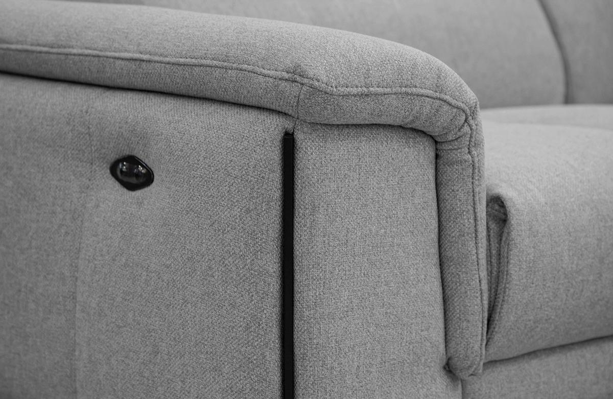 RELAXSOFA MATERA 3-Sitzer mit 2 Relaxfunktionen, grau - Schwarz/Grau, Holzwerkstoff/Textil (212/82/103cm) - Wozimo