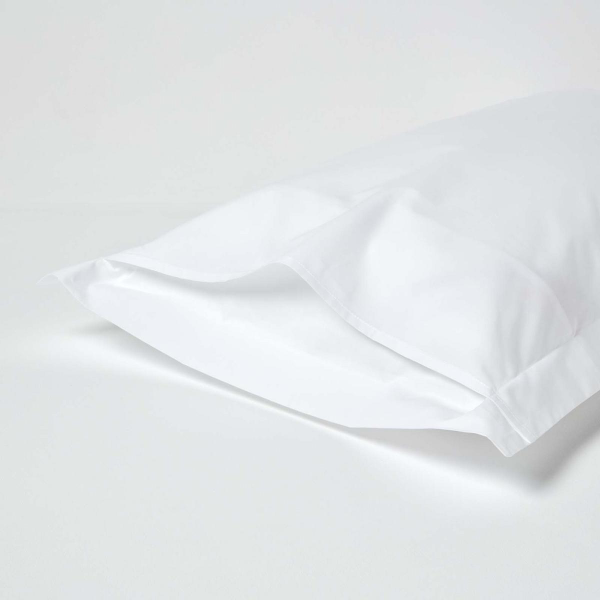 KISSENBEZUG Perkal mit Stehsaum, Fadendichte 200 - Weiß, Textil (48/74cm) - Homescapes