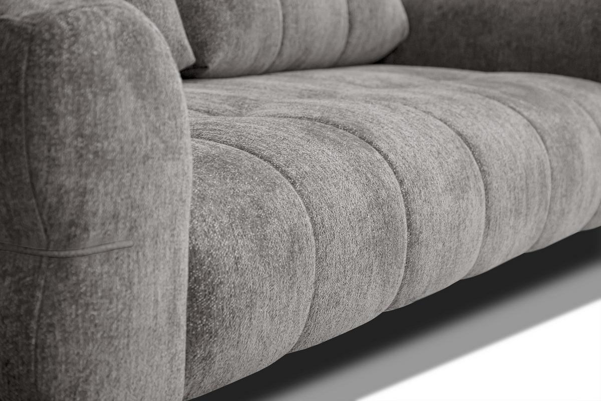 SOFA SALVINI 3-Sitzer, platingrau - Grau, Holz/Textil (237/88/99cm) - Wozimo