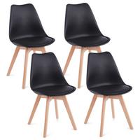ESSZIMMERSTUHL ABBY 4er-Set schwarz - Schwarz, Textil (49/82/53cm) - IDIMEX