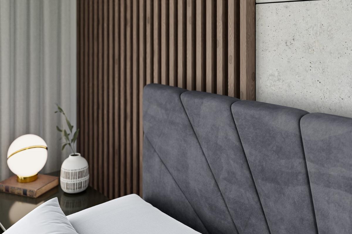 BOXSPRINGBETT MILTIO KING - 120x200 - H3/H4 - Dunkelgrau - Dunkelgrau, Holzwerkstoff (120/200cm) - ALTDECOR