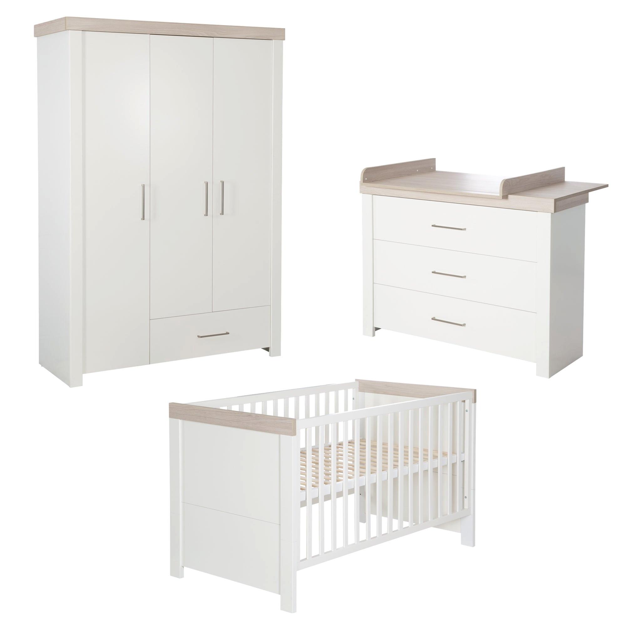BABYZIMMER-SET Lucy 3-teilig - Weiß, Holzwerkstoff (76/82/144cm) - Roba
