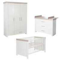 BABYZIMMER-SET Lucy 3-teilig - Weiß, Holzwerkstoff (76/82/144cm) - Roba