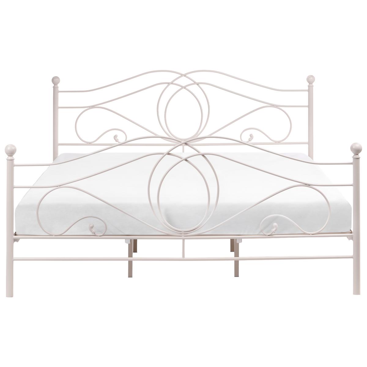 BETT mit Lattenrost 180/200 Stahl Hellbeige Lyra - Beige, Metall (180/200cm) - Beliani