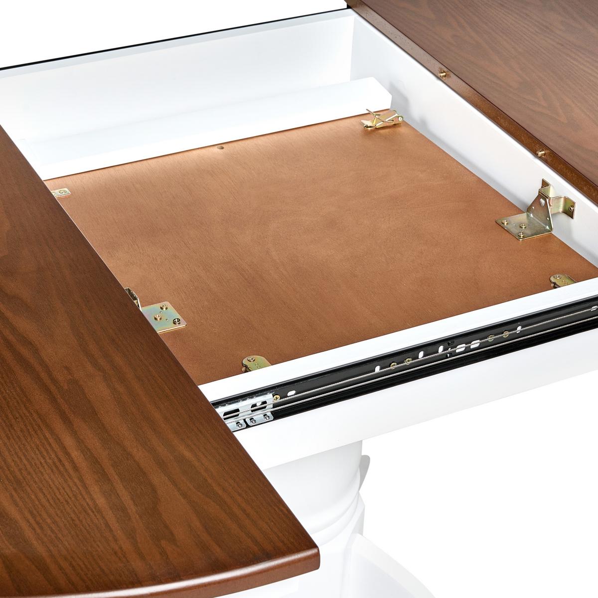 ESSTISCH ausziehbar Braune Esche 106-150/106 cm Holz Akron - Braun, Holz (106/106/74cm) - Beliani