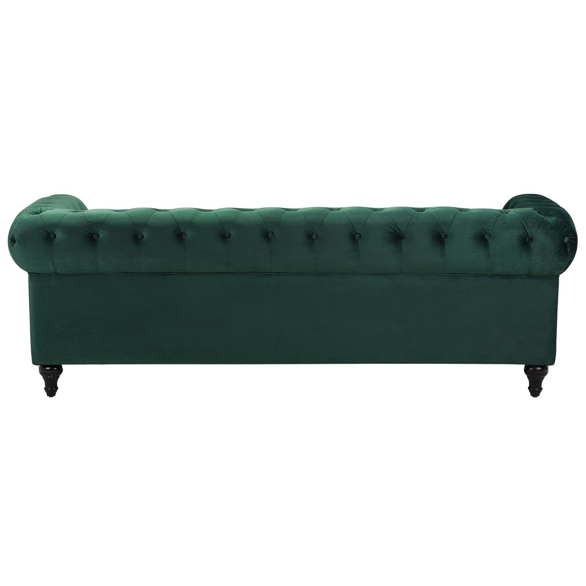4-SITZER SOFA SET Samtstoff Grün Chesterfield - Grün, Textil (201/70/75cm) - Beliani