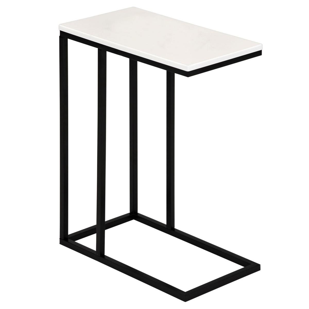 BEISTELLTISCH DEBORA weiß - Schwarz/Weiß, Holzwerkstoff (26/46/61cm) - IDIMEX