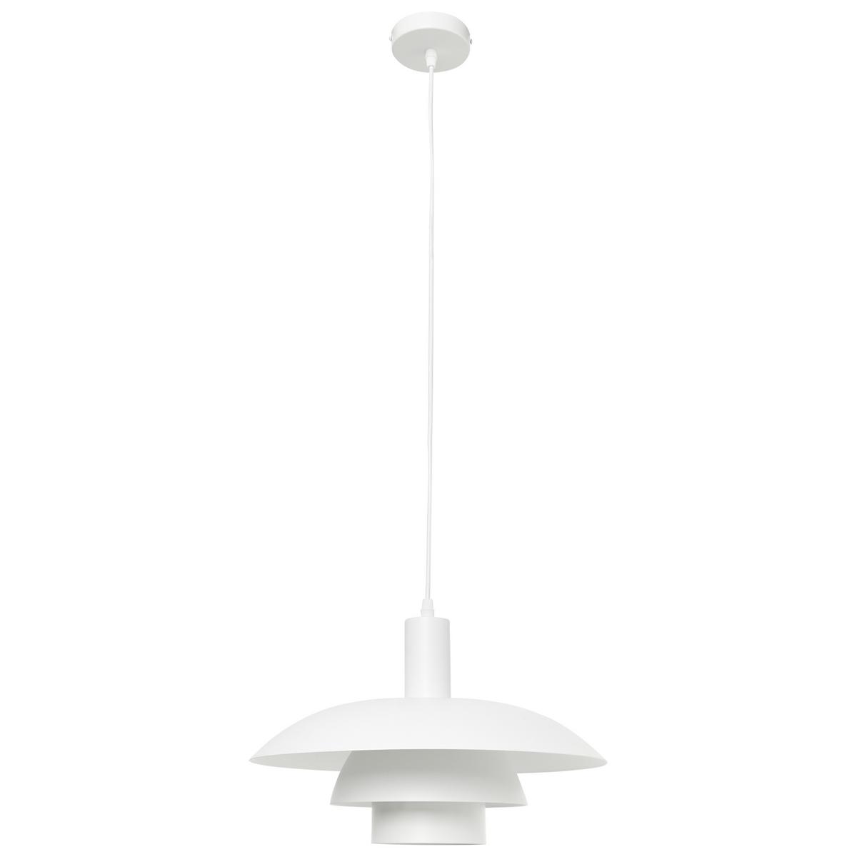 HÄNGELEUCHTE Weiß Hilba - Weiß, Metall (36/36/153cm) - Beliani