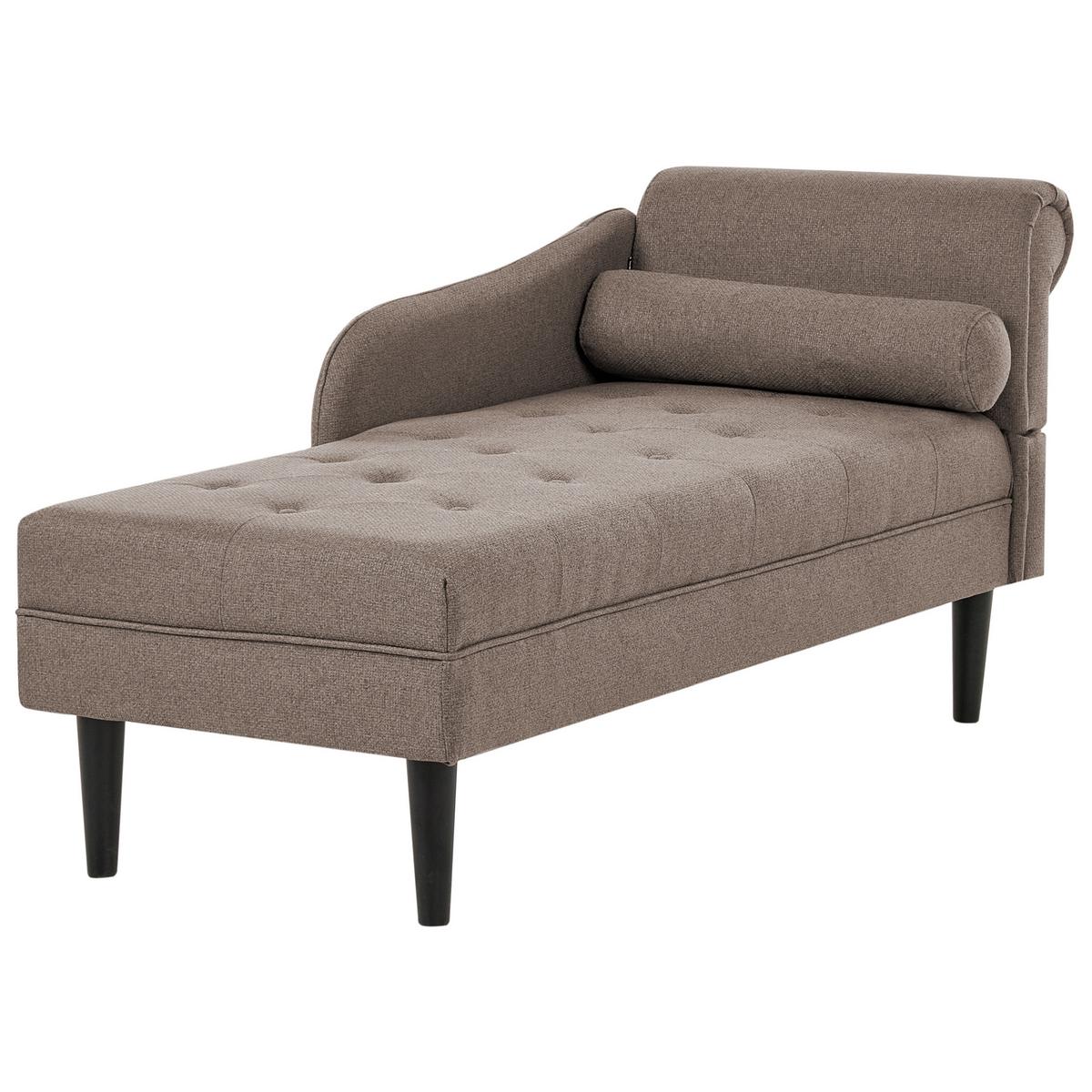 CHAISELONGUE-RECHTSSEITIGE Stoff Taupe Yvoire - Taupe/Beige, Textil (68/72/151cm) - Beliani