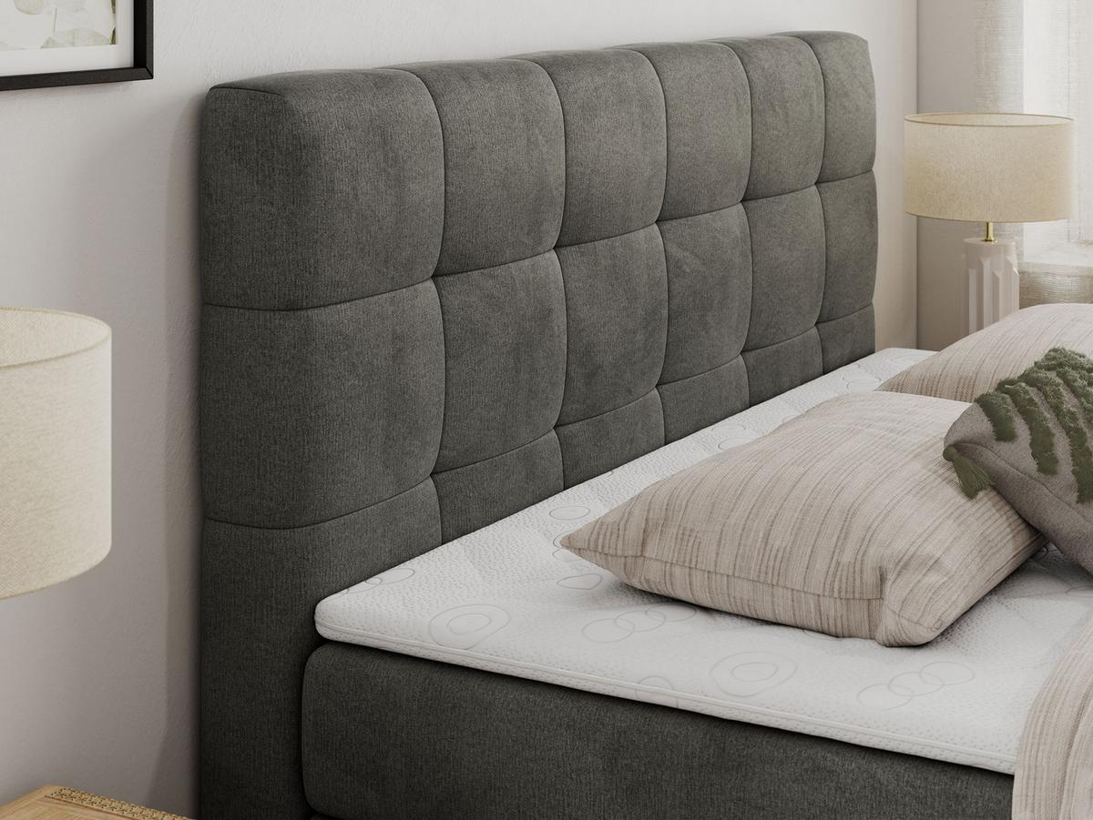 BOXSPRINGBETT LUKA KING 180/200 Dunkelgrau Velvet - H3 - Dunkelgrau, Holz/Textil (180/200cm) - MKS
