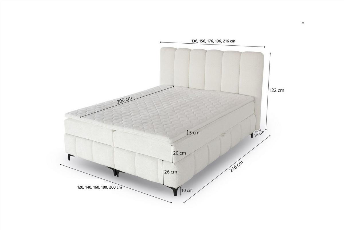 BOXBETT Isabel - Grün, Holzwerkstoff/Textil (160/200cm) - Fun Möbel
