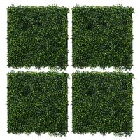 KÜNSTLICHE PFLANZENWAND 4er Set 50x50 cm Kunstpflanzen Wand Innen Aussen Grün Classic Buxus - Dunkelgrün, Kunststoff (50/50/5cm) - ECD-Germany