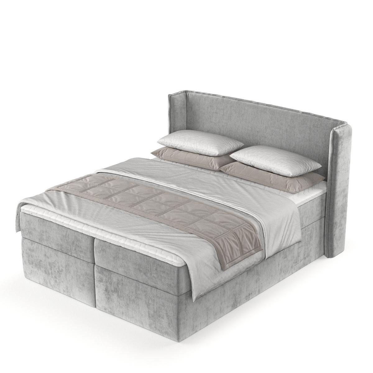 BOXBETT Viva 140/200 cm Hellgrau im Lotta Stoff - Hellgrau/Schwarz, Holz/Holzwerkstoff (140/200cm) - AltaBeds