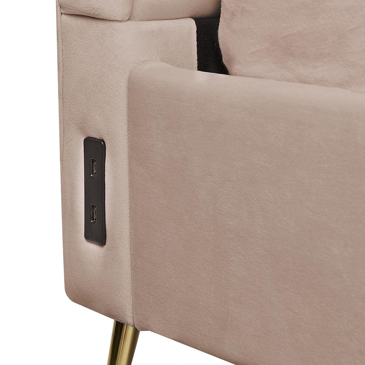 POLSTERBETT 160/200cm Taupe Miribel - Taupe, Textil (160/200cm) - Beliani