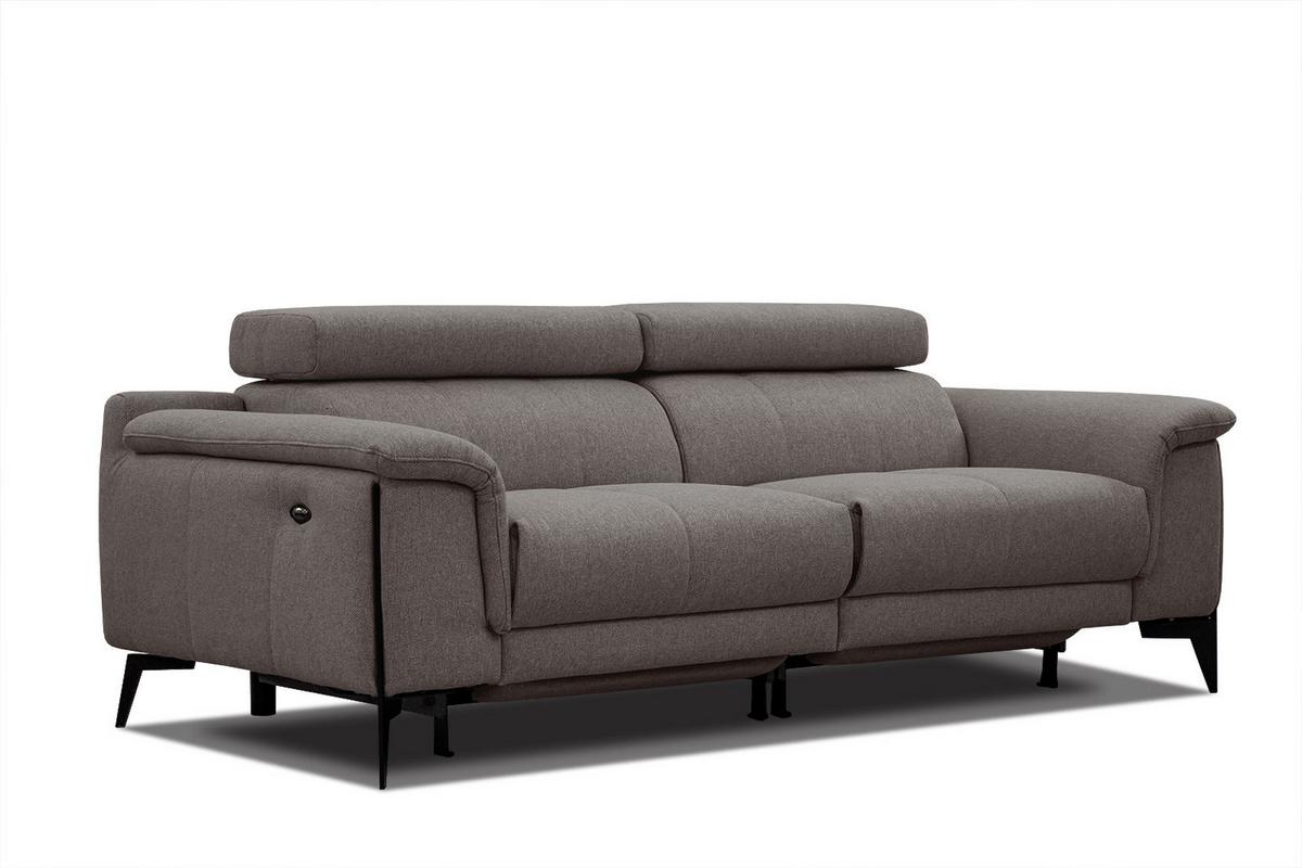 RELAXSOFA MATERA 3-Sitzer mit 2 Relaxfunktionen, braun - Schwarz/Braun, Holzwerkstoff/Textil (212/82/103cm) - Wozimo