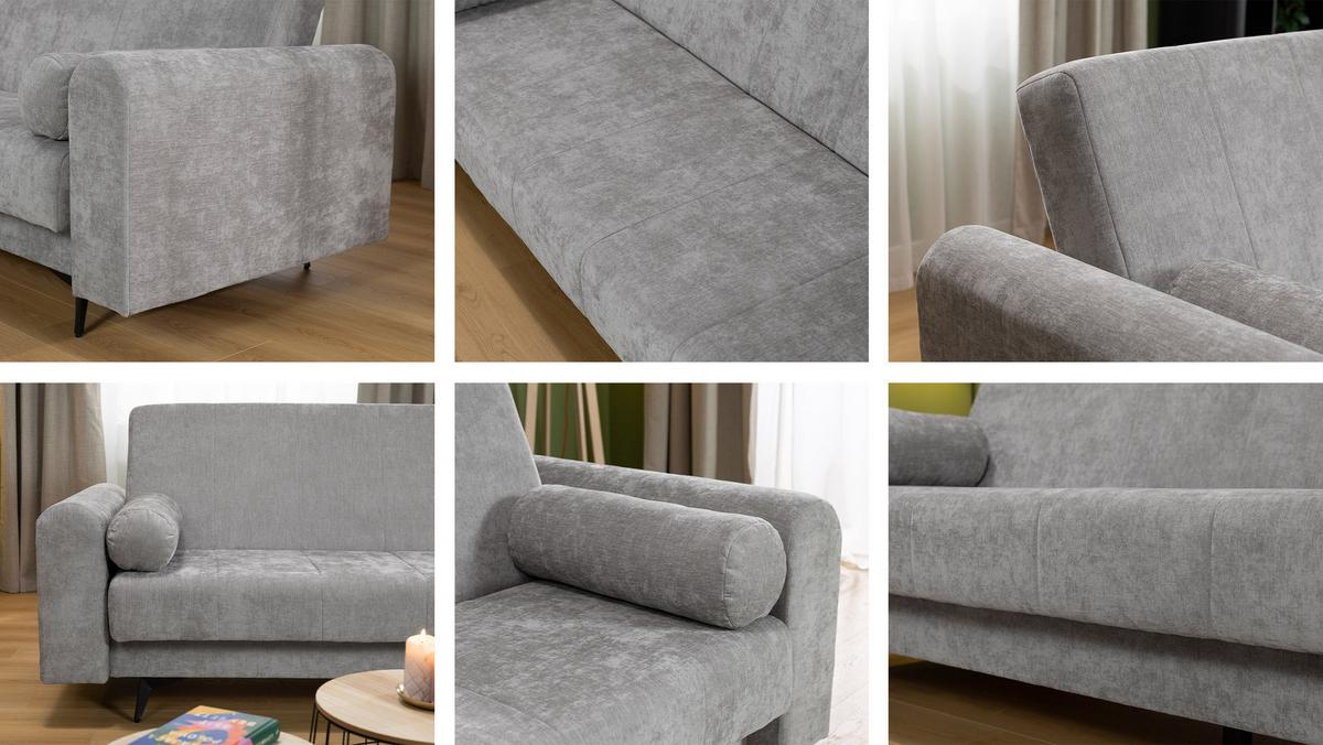 SCHLAFSOFA Zuri - Chromfarben/Schwarz, Holz/Textil (240/93/91cm) - MIRJAN24