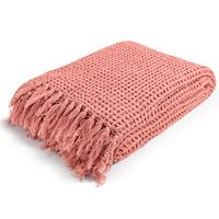 DECKE Die Hyggelige - Orange, Naturmaterialen (130/1.5cm) - Mokebo