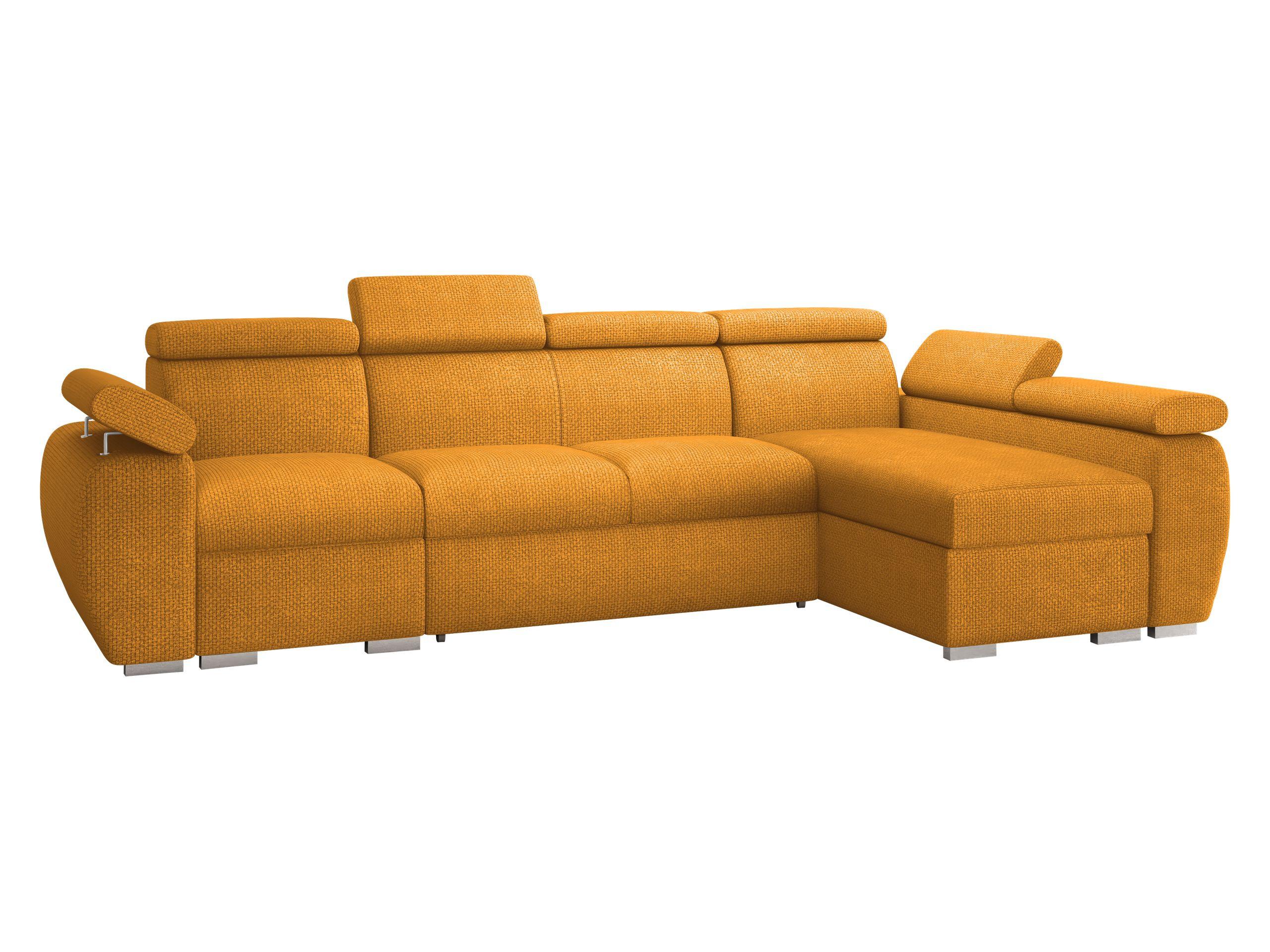 ECKSOFA Boston LCP, Seite: Rechts 1P(65)+2R+LCP - Currygelb/Silberfarben, Holz/Textil (320/170cm) - MIRJAN24