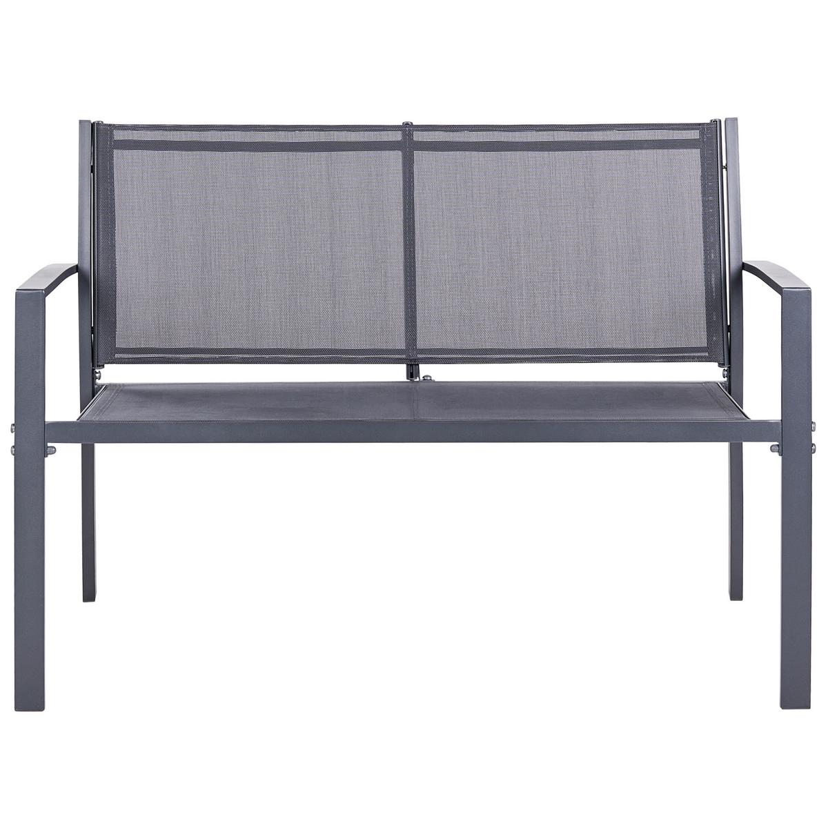 LOUNGE-SET mit Tisch 4-Sitzer TAVOLETO Dunkelgrau Metall - Dunkelgrau, Metall - Beliani
