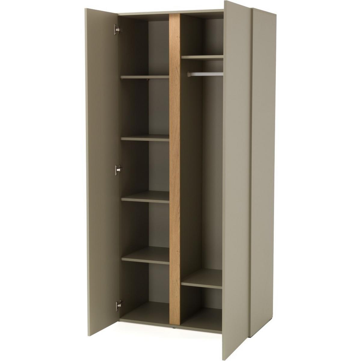 DREHTÜRENSCHRANK Lico für Jugendzimmer, mit 2 Türen, Sandbeige - Beige, Holzwerkstoff (90/195/50cm) - Beautysofa