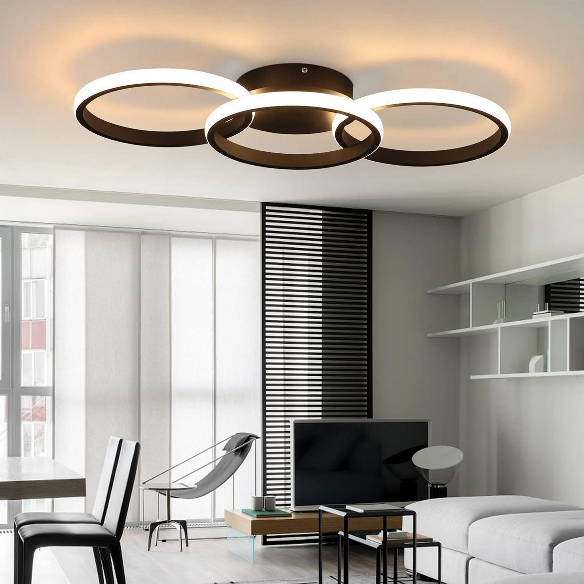 LED-DECKENLEUCHTE Ferdinand 60/24/4 cm - Schwarz, Metall (60/24/8cm) - ZMH