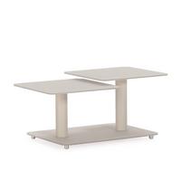 COUCHTISCH mit quadratischen Glasplatten 54/42,8/114,6 cm - Beige, Glas (66.5/54/42.8cm) - Calicosy