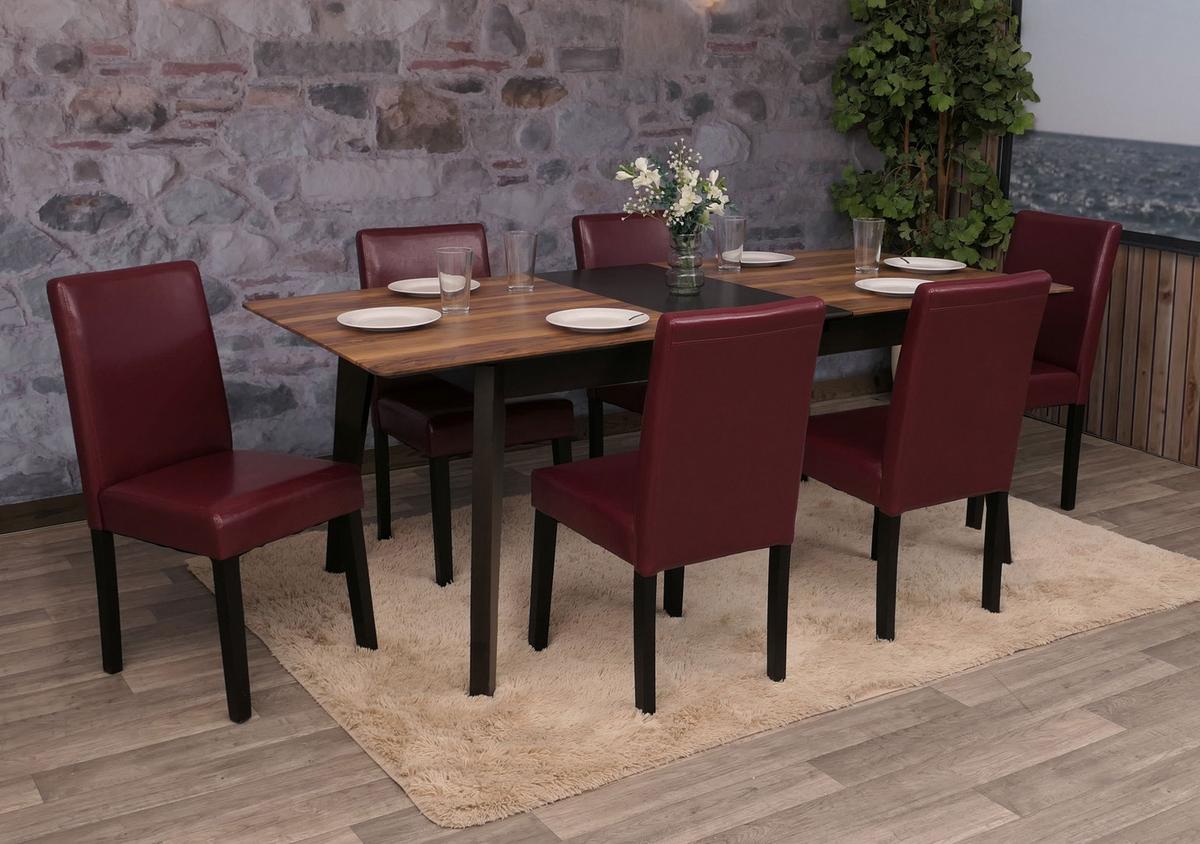 ESSZIMMERSTUHL Rot 6er-Set - Rot, Textil (43/90/56cm) - MCW
