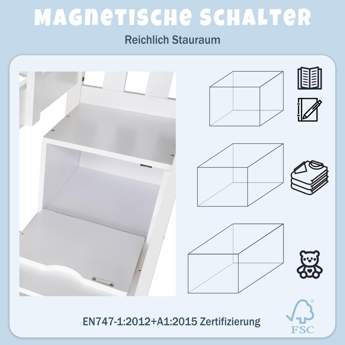 KINDERBETT Weiß 245/97/217 cm - Weiß, Holzwerkstoff (97/217/245cm) - Urban Meuble