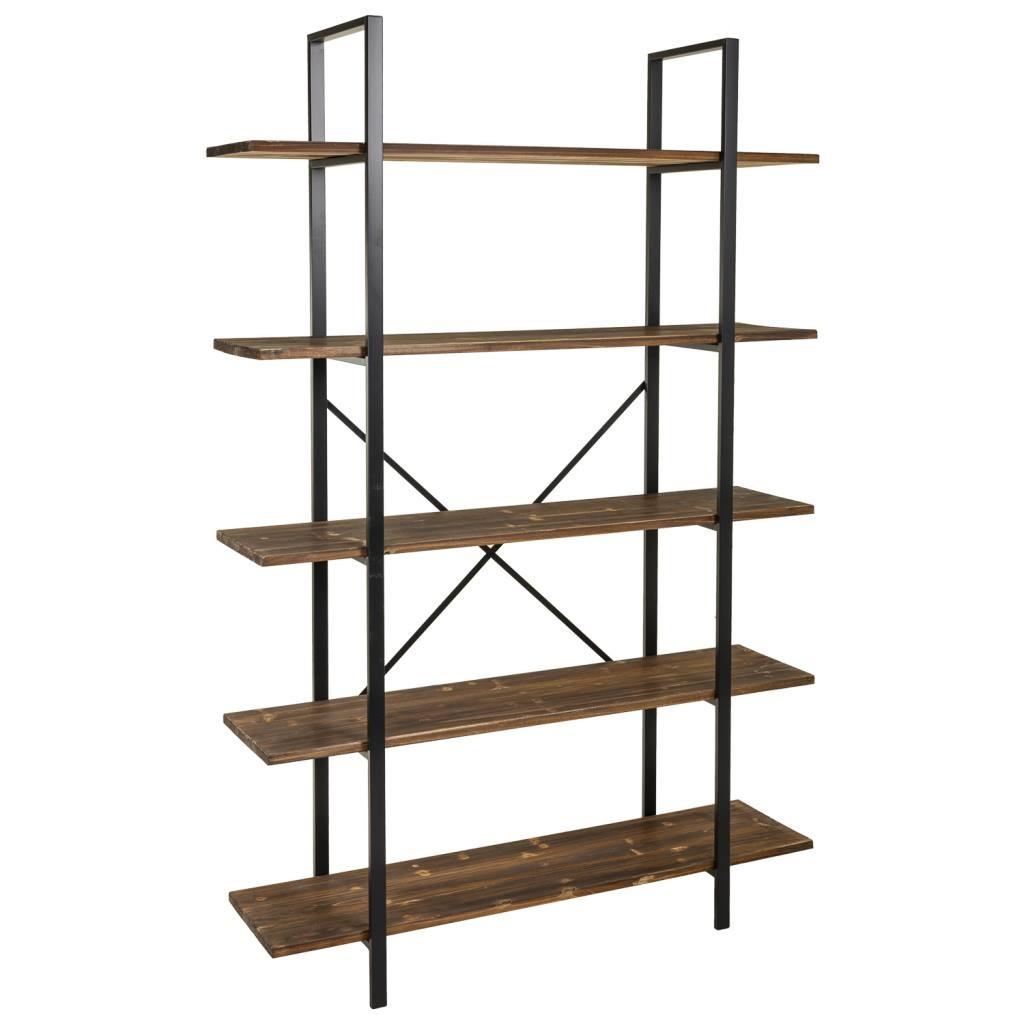 REGAL aus Holz und Metall, Braun, 120x32x178 - Multicolor, Metall (120/178/32cm) - Wanderlust