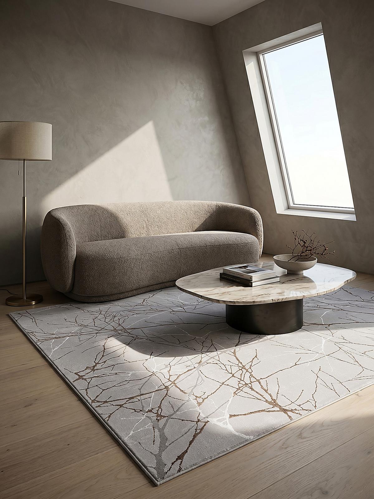 KURZFLORTEPPICH Abstrakt KAVALA Polyester Grau 160 x 230 cm - Grau, Textil (160/230cm) - KADIMA DESIGN