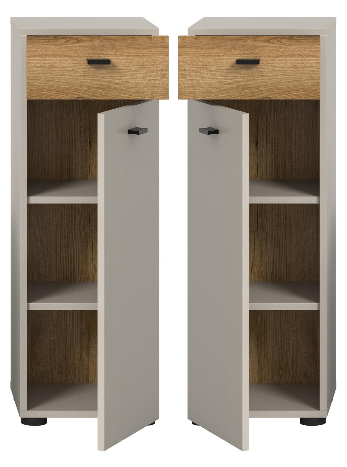 BADKOMMODE Kaschmir, Evoke Eiche 32 cm, Midischrank mit wechselbarem Türanschlag - Kaschmir/Eichefarben, Holzwerkstoff/Kunststoff (32/91/30cm) - Inn.Furn